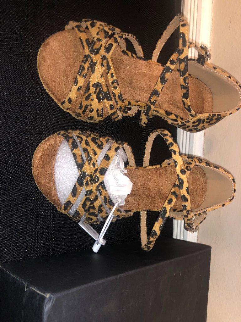 Dance And Sway Leopard Print Latin Dance Shoes 7-7.5 — image 3 of 7
